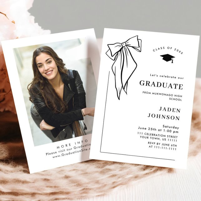 Invitación Fiesta de graduación de fotos de la cinta negra de (Subido por el creador)