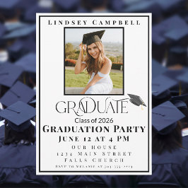 Invitación Fiesta de Graduación de Fotos Elegantes / “Graduad