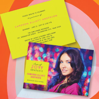 Invitación Fiesta de Graduación de Fotos Minimalista Cuadrado