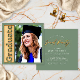 Invitación Fiesta de Graduación de Graduación de Foto de Dora