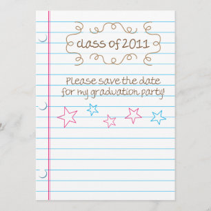Invitación Fiesta de graduación de hoja suelta esbozada para
