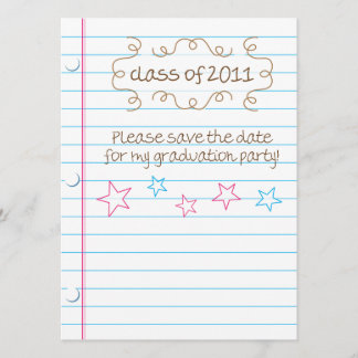 Invitación Fiesta de graduación de hoja suelta esbozada para 