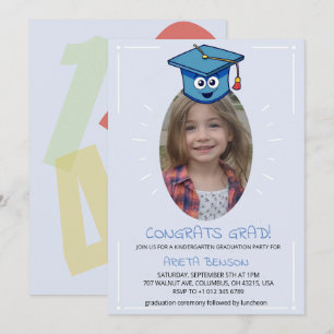 Invitación Fiesta de Graduación de Kinder con Fotos Adorables
