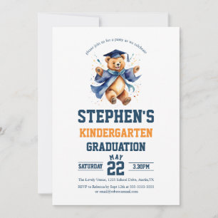 Invitación Fiesta de Graduación de Kinder Oso de Peluche Ador