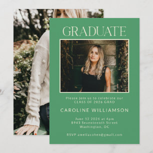 Invitación Fiesta de Graduación de la Clase 2026 Foto Negrita