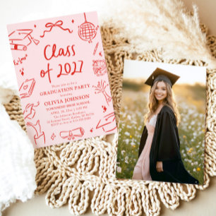 Invitación Fiesta de Graduación de la Clase 2027 Dibujada a M