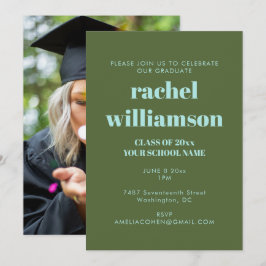 Invitación Fiesta de Graduación de la Clase de 2026 en Verde 