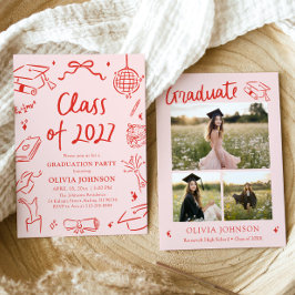 Invitación Fiesta de Graduación de la Clase de 2027 Dibujada