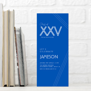 Invitación Fiesta de Graduación de la Clase de XXV   Azul Mod