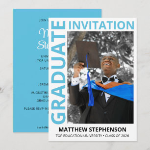 Invitación Fiesta de Graduación de la Clase Moderna BLUE de 2