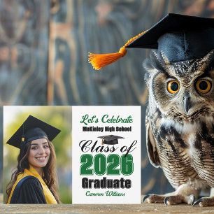 Invitación Fiesta de graduación de la clase verde de 2026