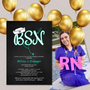 Invitación Fiesta de graduación de la enfermera de la FOTO de