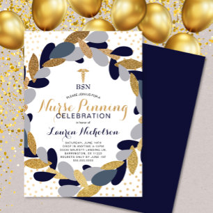 Invitación Fiesta de graduación de la enfermera posada Navy G