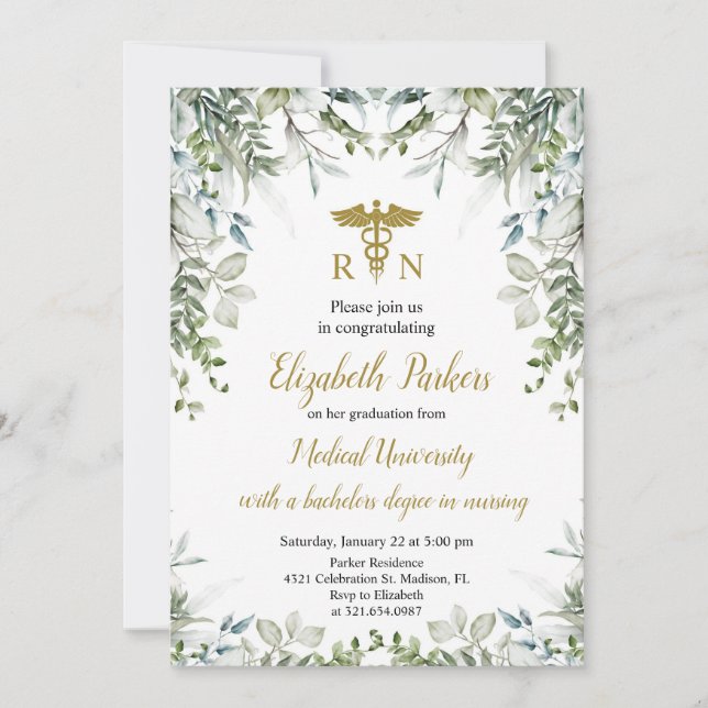 Invitación Fiesta de Graduación de la Enfermería de Oro de Ve (Anverso)