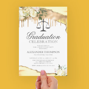 Invitación Fiesta de Graduación de la Escuela de Derecho con 