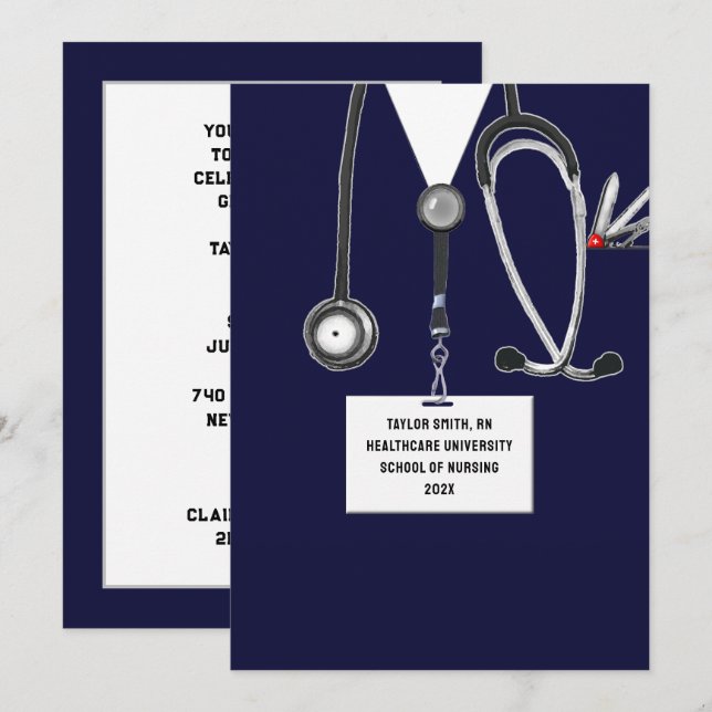 Invitación Fiesta de Graduación de la Escuela de Enfermería (Anverso / Reverso)