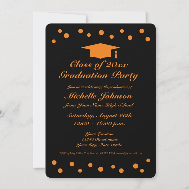 Invitación Fiesta de graduación de la escuela secundaria para (Anverso)