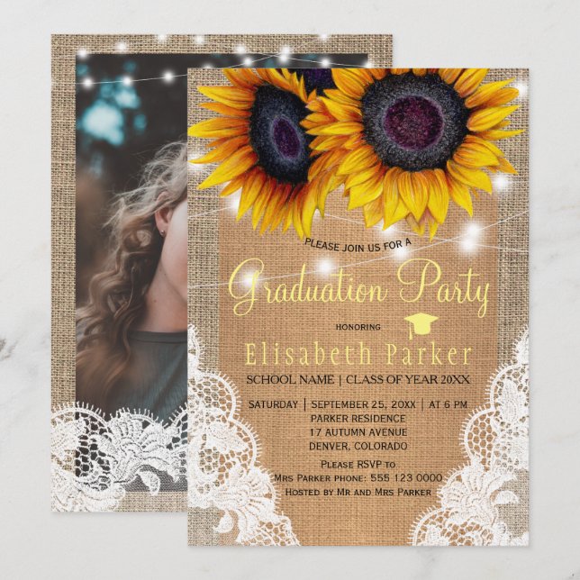 Invitación Fiesta de graduación de la FOTO (Anverso / Reverso)