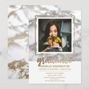 Invitación Fiesta de graduación de la foto de la escritura