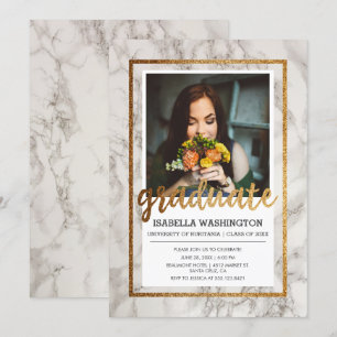 Invitación Fiesta de graduación de la foto de la tipografía