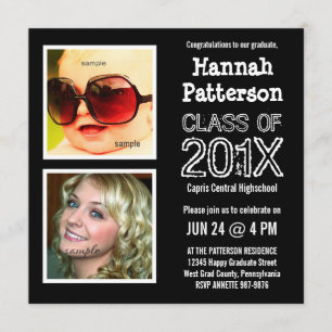 Invitación Fiesta de graduación de la foto del bebé y del