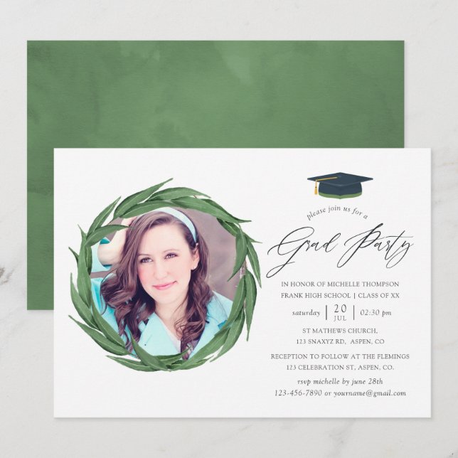 Invitación Fiesta de Graduación de la Naturaleza de los Bosqu (Anverso / Reverso)
