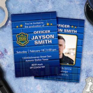 Invitación Fiesta de Graduación de la Policía con Foto