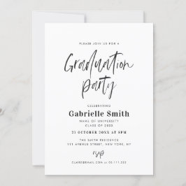 Invitación Fiesta de graduación de letras a la moda