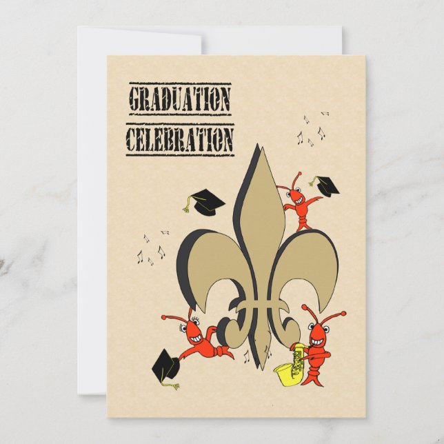Invitación Fiesta de graduación de los cangrejos de Cajun de (Anverso)