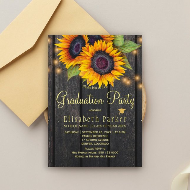 Invitación Fiesta de graduación de madera de granero rústico  (Subido por el creador)