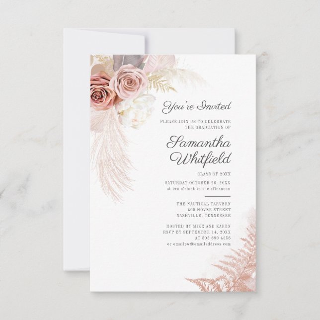 Invitación fiesta de Graduación de Pampas en 2025 (Anverso)