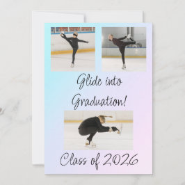 Invitación Fiesta de graduación de patinaje sobre hielo azul 