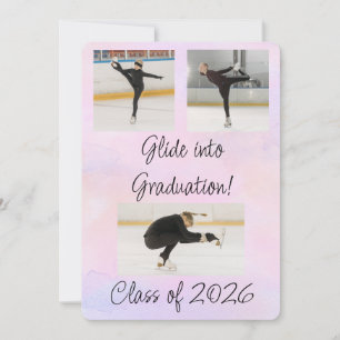 Invitación Fiesta de Graduación de Patinaje sobre Hielo con A