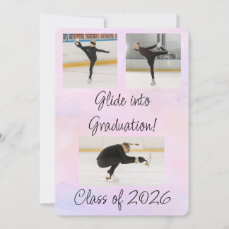 Invitación Fiesta de Graduación de Patinaje sobre Hielo con A