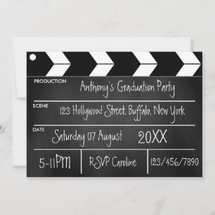 Invitación Fiesta de graduación de película de Hollywood Piza
