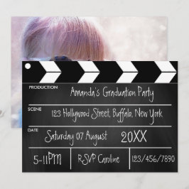 Invitación Fiesta de graduación de película de Hollywood Piza