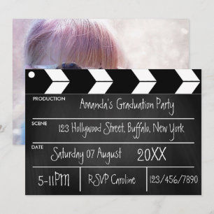 Invitación Fiesta de graduación de película de Hollywood Piza