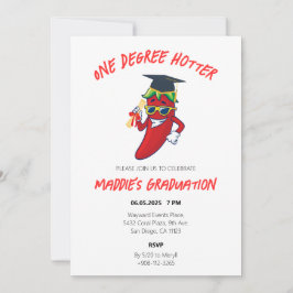 Invitación Fiesta de graduación de Pepper con un grado más ca