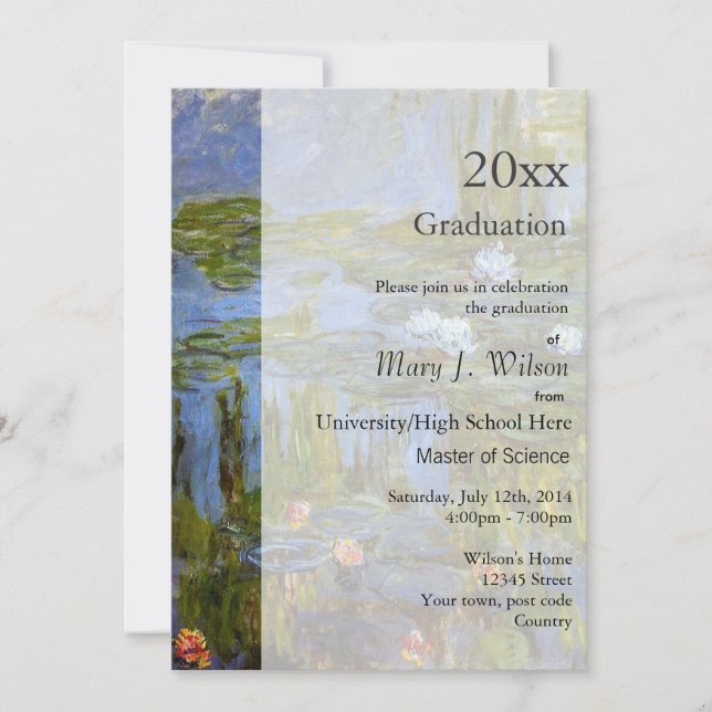Invitación Fiesta de graduación de pintura al óleo de lirio v (Anverso)