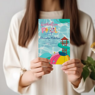 Invitación Fiesta de graduación de playa de Fiesta de piscina