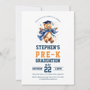Invitación Fiesta de Graduación de Pre-K Osito de Peluche Ado