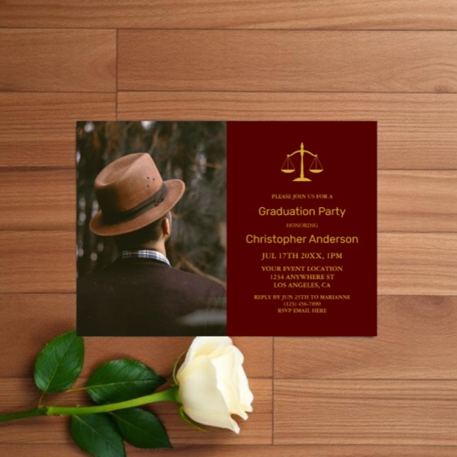 Invitación Fiesta de graduación de profesional jurídico (Subido por el creador)