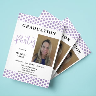 Invitación Fiesta de graduación de puntos de la Polka con fot