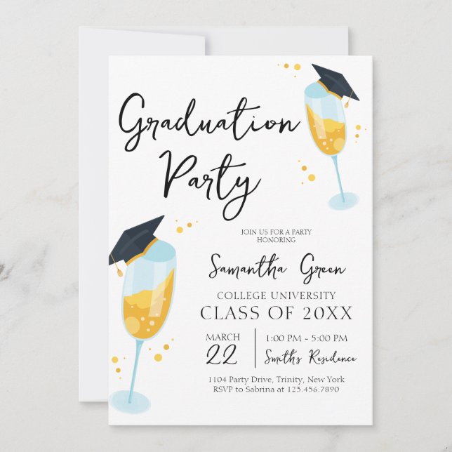 Invitación Fiesta de Graduación de Salud (Anverso)