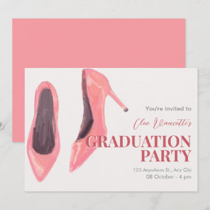 Invitación Fiesta de graduación de tacones dibujados a mano r