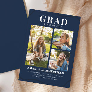 Invitación Fiesta de graduación de tercer grado Collage de fo