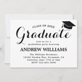 Invitación Fiesta de Graduación de Tipografía Moderna