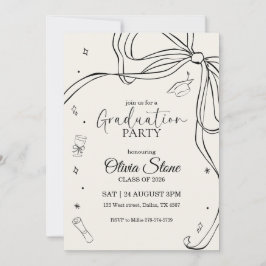 Invitación Fiesta de graduación de último año estilo Doodle d