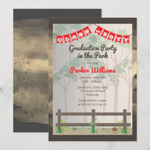 Invitación Fiesta de graduación de Woodsy en el parque