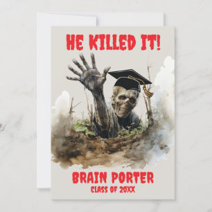 Invitación Fiesta de Graduación de Zombies